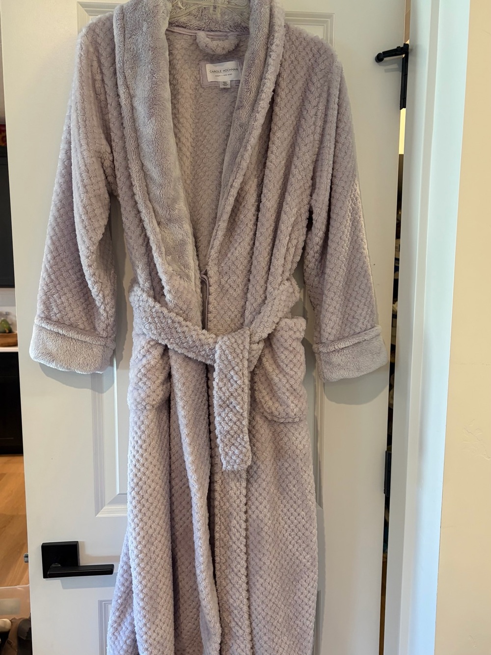 Midnight by Carole Hochman Plush Hooded Robe in Lavender Gray
